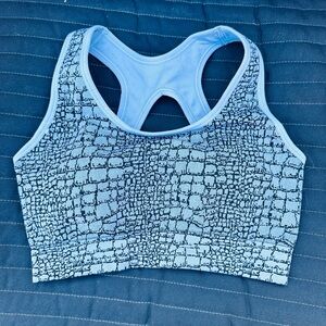 Gray Performance Sports Bra with Racerback Design